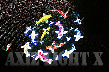 ロゴライト参考写真です！実際にロゴライトの照射したイメージ、ハイクオリティロゴグラスの鮮明度などをご確認頂けます！／ロゴライト照射写真５【ロゴライトならパイオニアブランドのアクシーズライト！】
